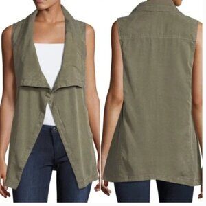 Splendid Wilder Olive Green Tencel Drape Front Vest Large